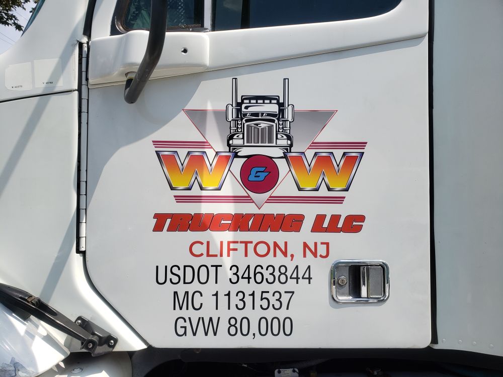 Transport truck lettering