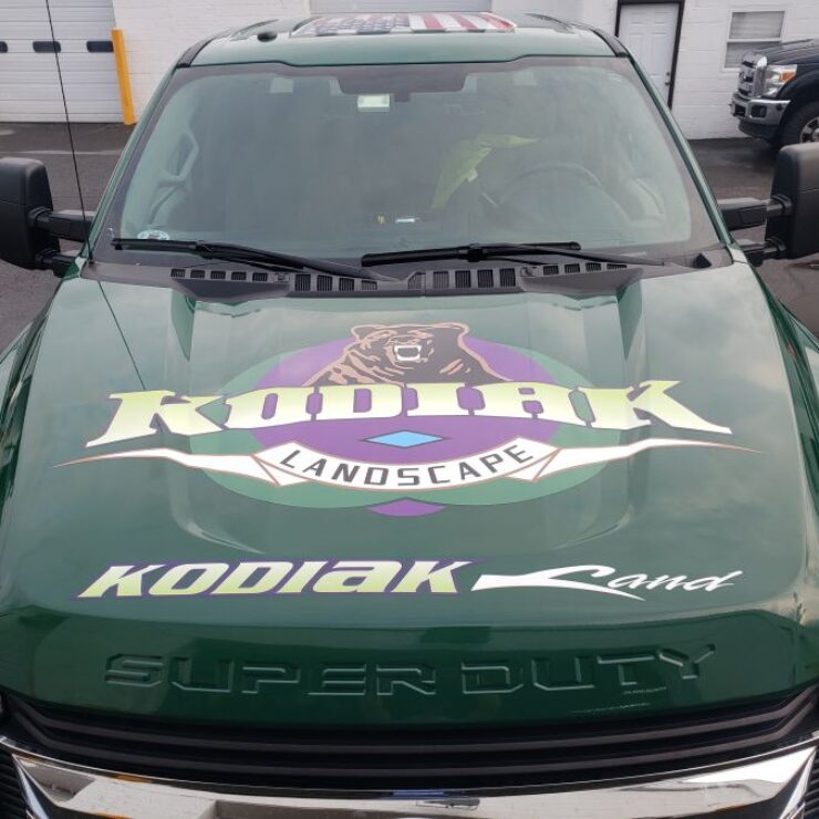 Kodiak landscape truck hood wrap