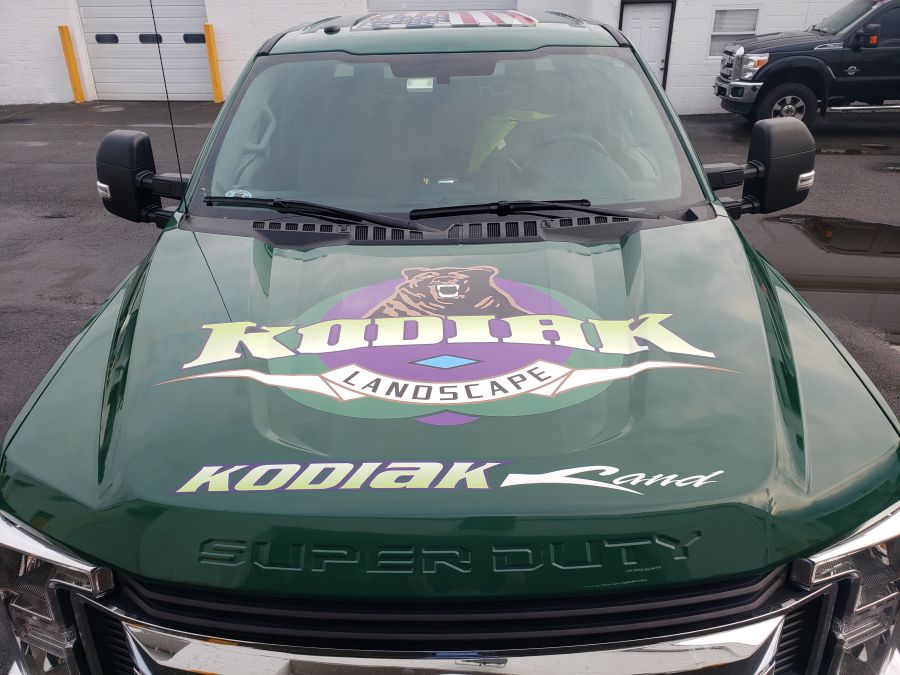 Kodiak landscape truck hood wrap