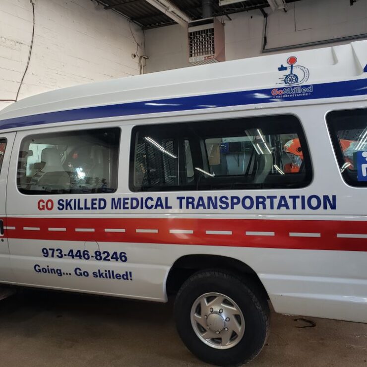 Medical transportation van lettering and striping