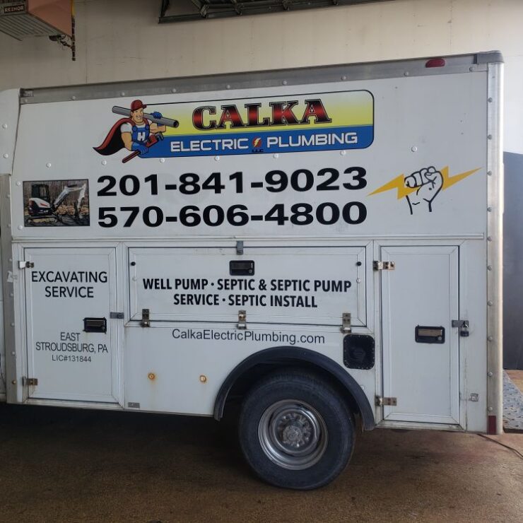 Utility truck lettering and stickers