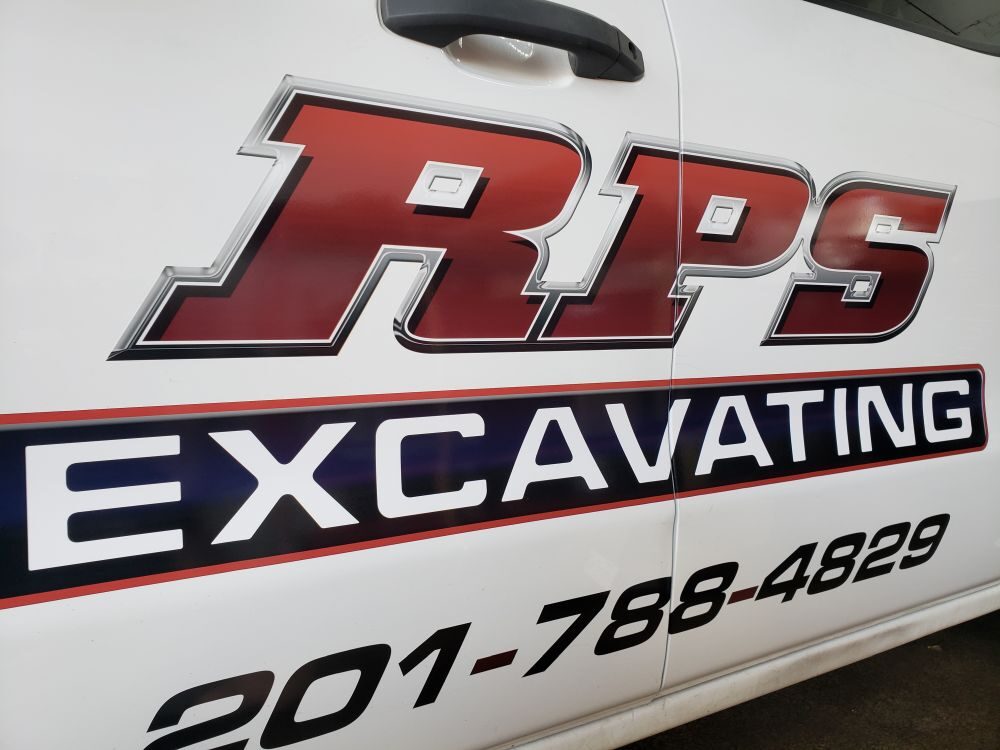RPS Excavating custom truck lettering