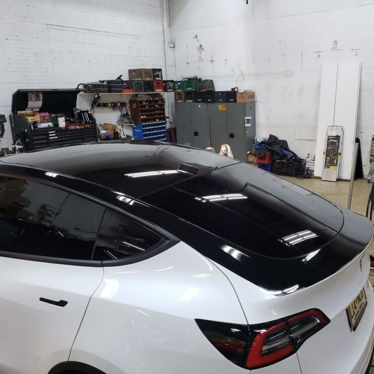 Tesla black roof wrap