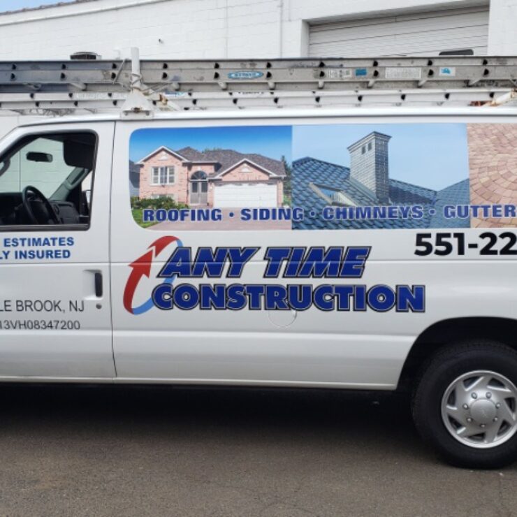 Anytime Construction partial van wrap