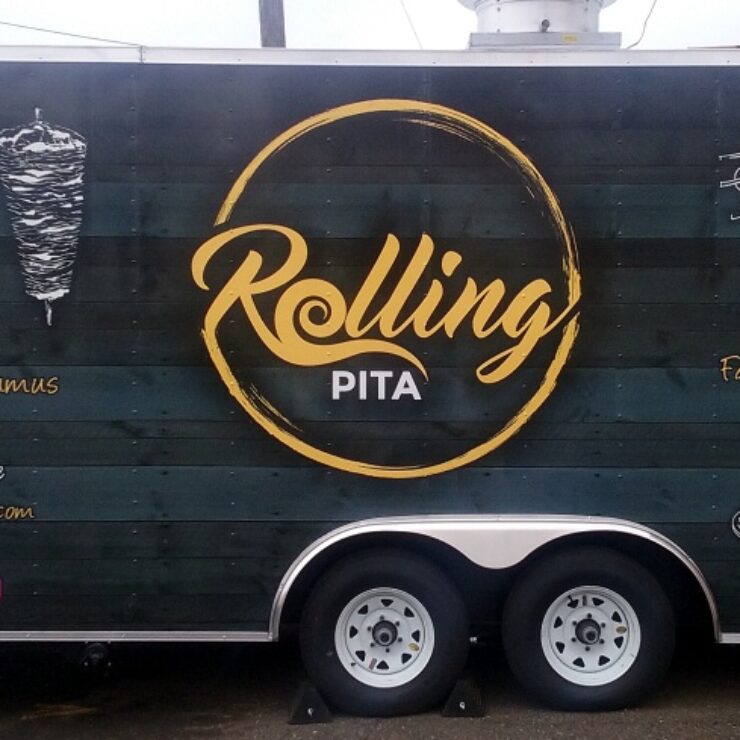 Rolling Pita food trailer wrap