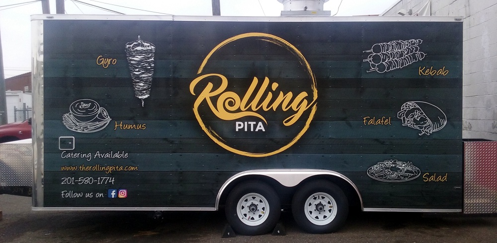 Rolling Pita food trailer wrap