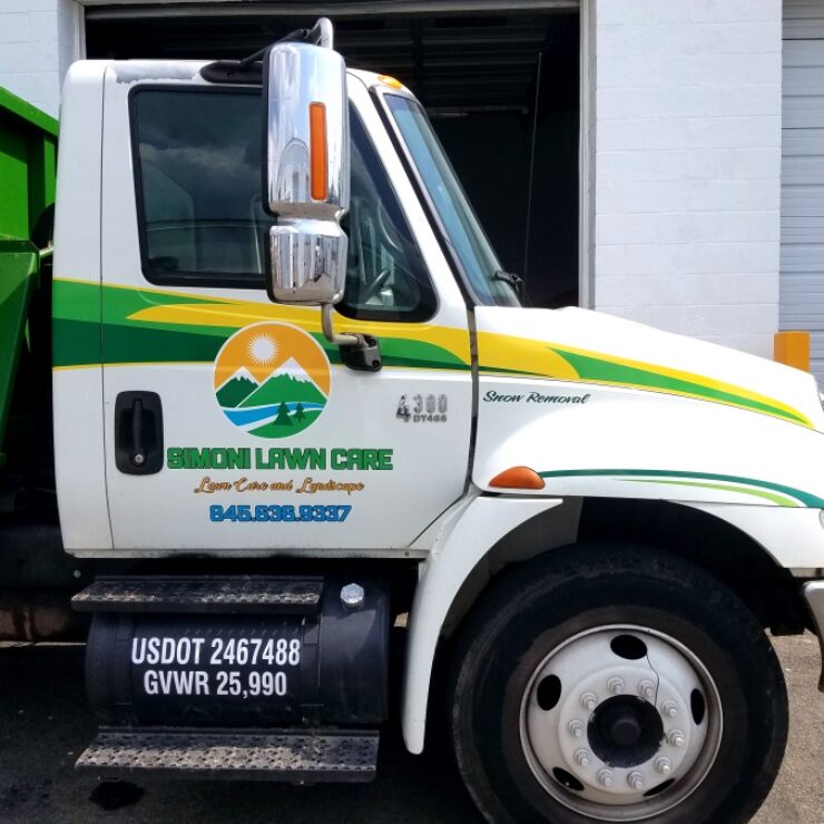 Landscaping truck lettering and custom striping