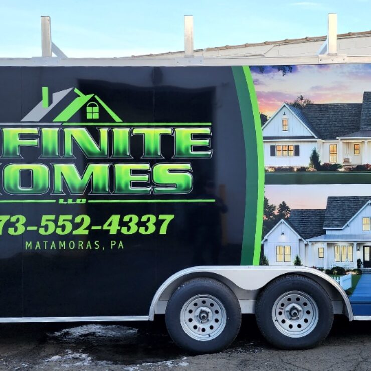 trailer lettering and partial wrap